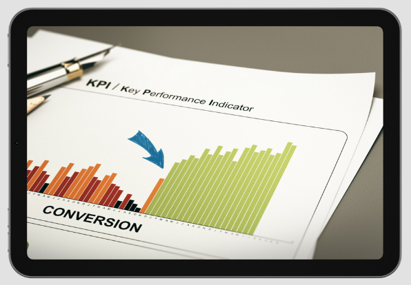 Tablet com gráficos