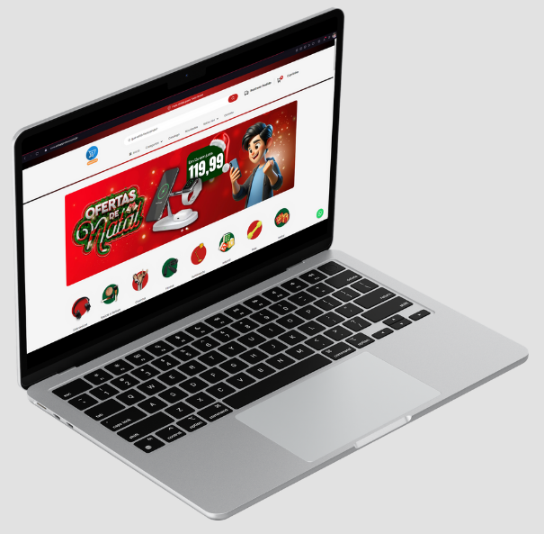 Notebook com site responsivo